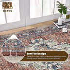 Washable Area Rug 6' x 9' Vintage Traditional Persian Mat - Image 5