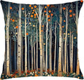 Rustic William Morris Inspired Autumn Forest Decor Pillow Covers 18x18 by Unknown