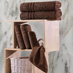 Hawmam Linen Towel Set, Turkish Cotton, 6 Pack, Brown