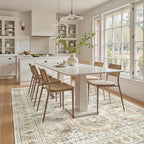 Soalmost 5x7 Area Rugs Brown Pink Low Pile Indoor Washable Trendy Faded Style - Image 8