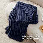 Bedsure GentleSoft Navy Blue Fleece Blanket - Image 5