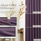 Nanspring Plum Linen Curtains 90 Inch Long 2 Panels Set - Image 3