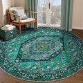 SERISSA Boho Round Area Rug, 5ft Washable Non-Slip Circle Rug, Ultra Soft by SERISSAHomeDecorCollection