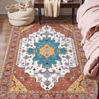 SERISSA Area Rug 3x5 Boho Orange Rugs by SERISSAHomeDecorCollection