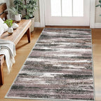 Lansny Modern Abstract Small Area Rug Indoor, Dark Light Brown White 3x5 by lansny