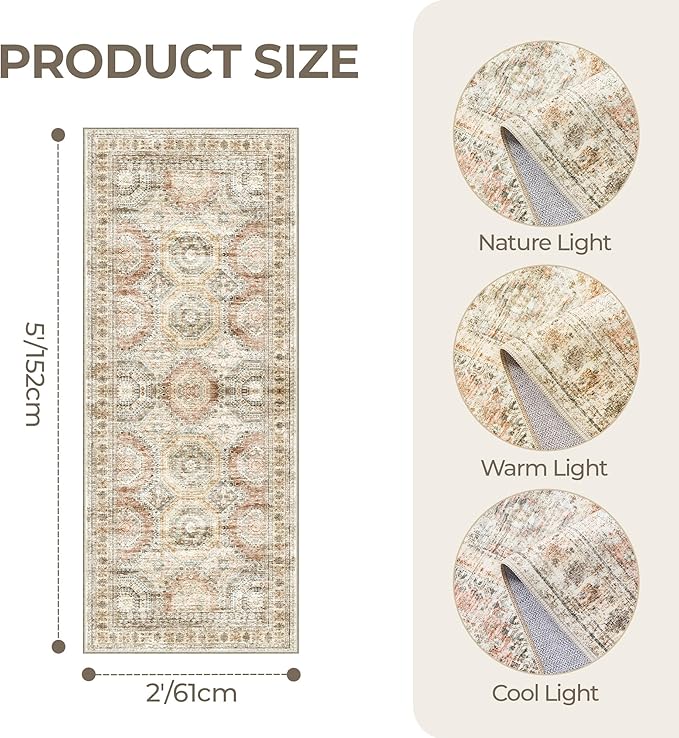 2x5 Rug Runner Washable for Entryway, Soft Bathroom Rugs - Image 2