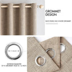 MIULEE 100% Blackout Linen Textured Curtains - Image 4