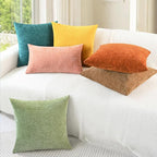 CaliTime Throw Pillow Covers Decorative 24 X 24 Inches Pack of 2 Cozy Chenille - Image 4