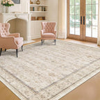 Washable Ivory 5x7 Rug for Bedroom, Home Office, Non Slip Dinning Rugs for - Image 6
