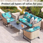 8Pcs Stretch Patio Cushion Covers, Outdoor Couch Covers Replacement, Outdoor - Image 4
