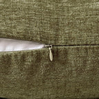 MIULEE Pack of 2 Couch Throw Pillow Covers 18x18 Inch Soft Olive Green Chenille - Image 3