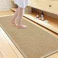 Smiry Waffle Bath Mat 60X24, Extra Soft Absorbent Bathroom Rugs, Brown