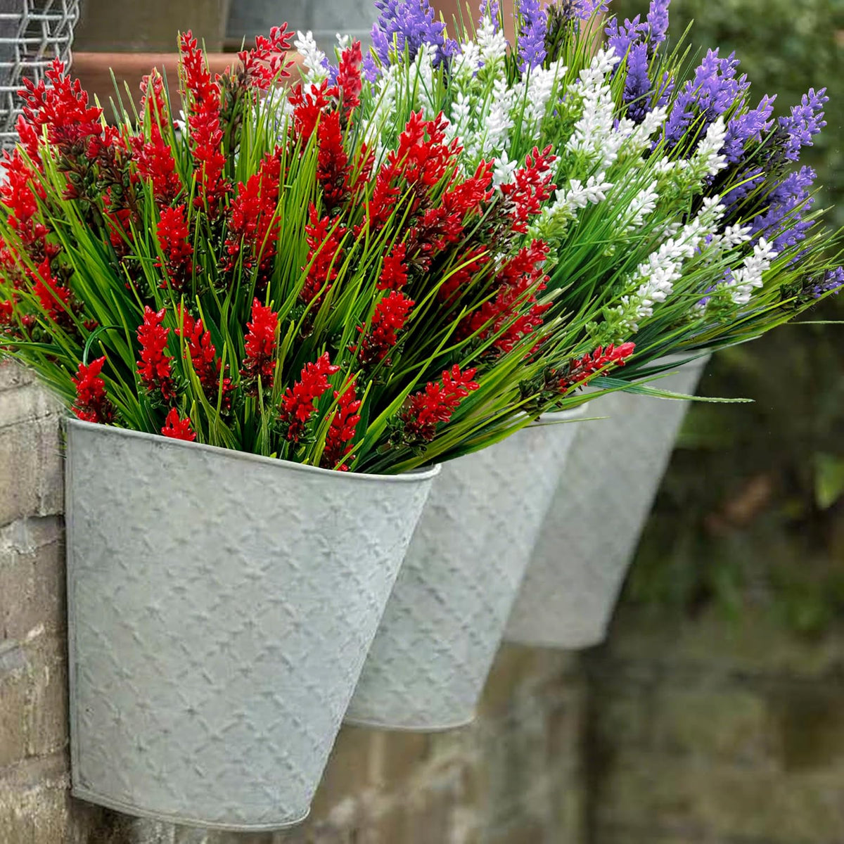 Artificial Plants Outdoor Fake Monkey Grass 12 Bundles Fake Outdoor Flowers