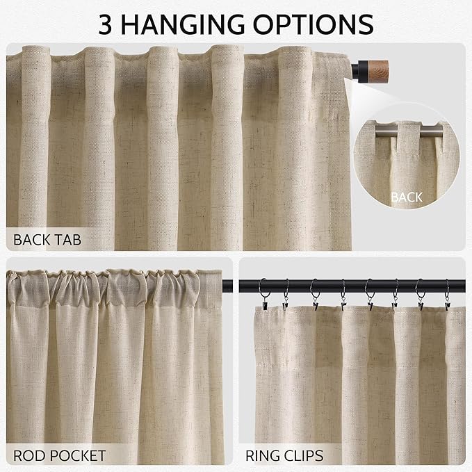 Taupe Burlywood Curtains 120 Inches Long - Image 2