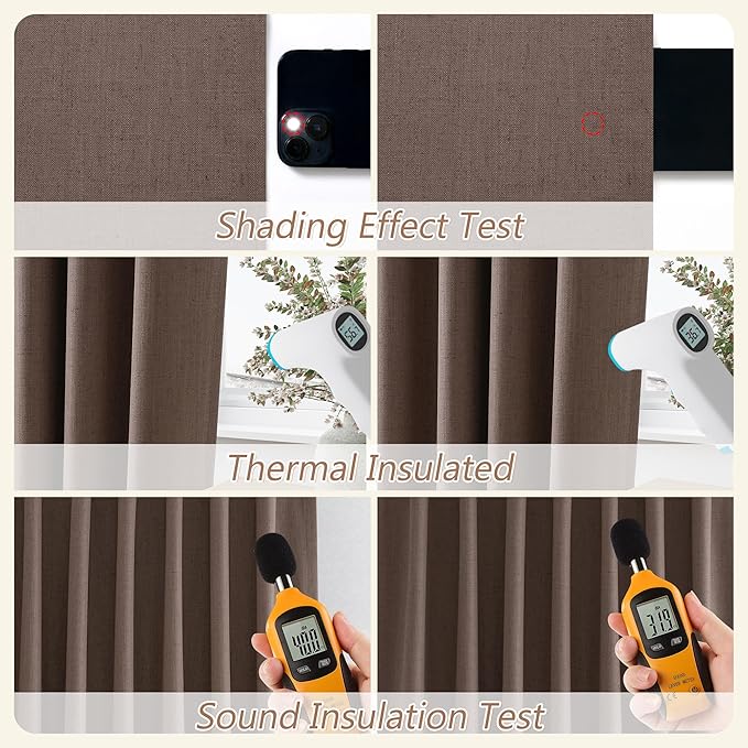 Guken 100% Blackout Curtains 120 Inch Length 2 Panels Set - Image 5