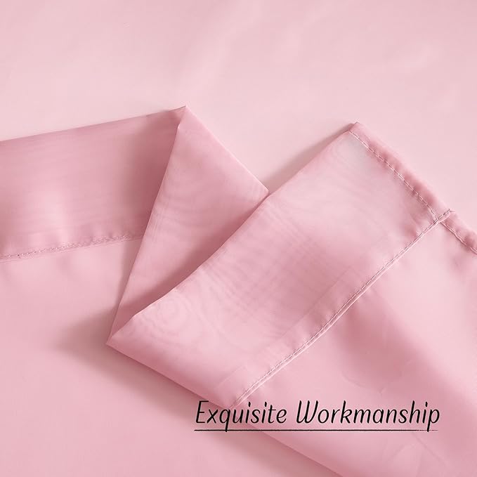 NICETOWN Pink Sheer Curtains for Living Room, Grommet Lightweight Gauzy - Image 4