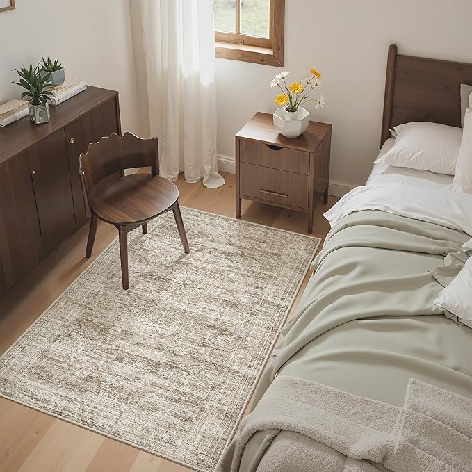 3x4 Rug, Small Area Rug for Kitchen, Machine Washable Non-Slip Throw Rug by Soalmost