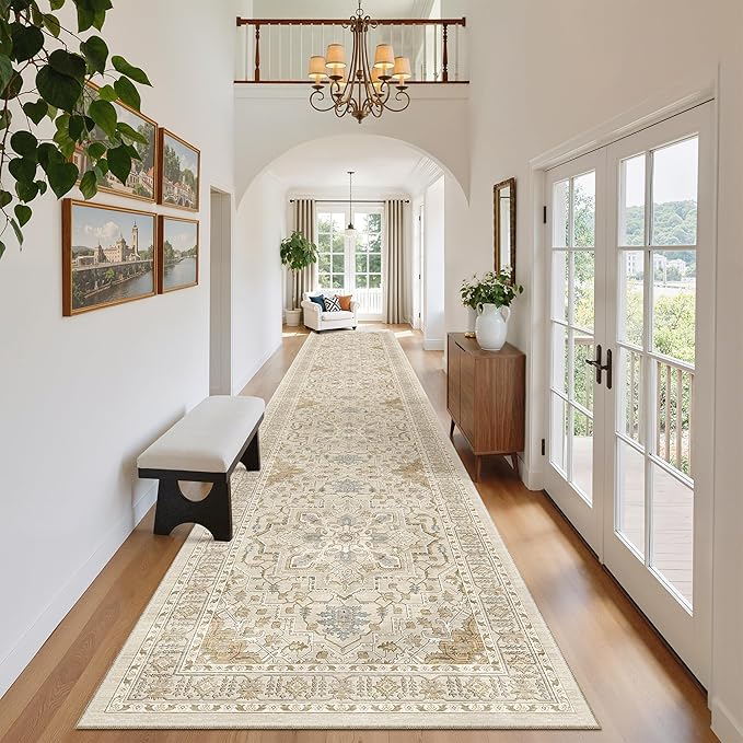 Madane Hallway Runner Rug 2'6''x14', Non Slip Vintage Runners - Image 2