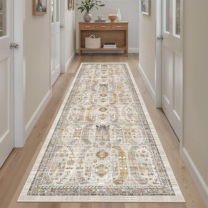Madane Runner Rug 2'6''x8' Kitchen Runner, Hallway Runner Printed Vintage - Image 2