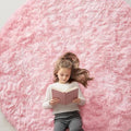 OLANLY Pink Round Rugs for Bedroom by OLANLY