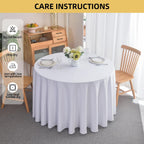 10-Pack Round 120-inch White Table Cloths, Solid Stain and Wrinkle Resistant Circular Tablecloth, Premium Plain Weave Polyester Fabric Table Linen Covers for Hotel, Banquet