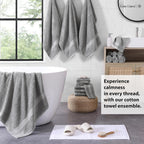 LANE LINEN Towel Set Soft Absorbent Quick Dry 100% Cotton 18 Piece - Grey