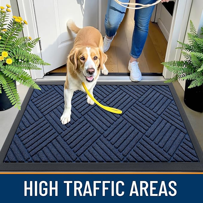 OLANLY Front Door Mat Outside Entrance 71x47, Heavy Duty Sturdy Natural Rubber - Image 5