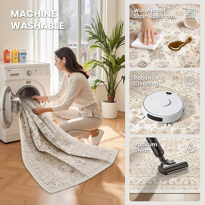 zesthome 12x15 Area Rugs, Large Washable Rug, Ultra-Thin Stain Resistant Rugs - Image 5