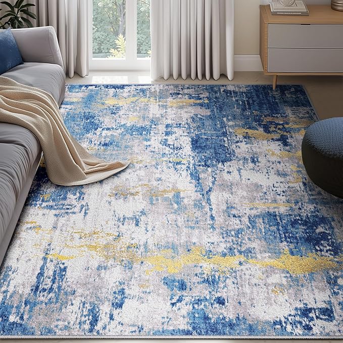 Washable Area Rugs 6'x9' Non-Slip Modern Abstract Soft - Image 2