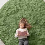 OLANLY Green Round Rugs for Bedroom by OLANLY