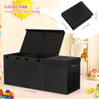Extra Large Toy Box, Collapsible Toy Storage Organizer, 40"x16"x16", Black