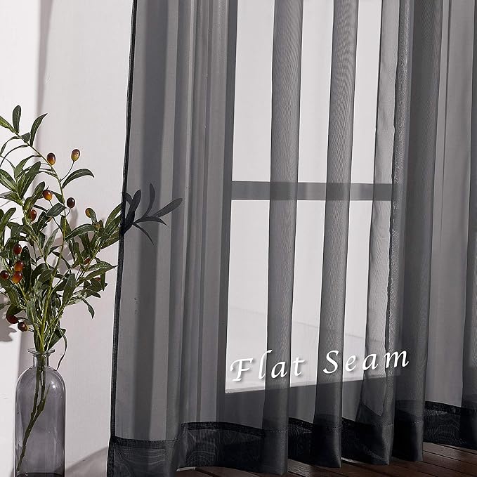 NICETOWN Sheer Curtains for Bedroom Windows, Grommet Casual Soft Voile Sheer - Image 7