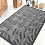 OLANLY Front Door Mat Outside Entrance 47x32, Heavy Duty Sturdy Natural Rubber by OLANLY
