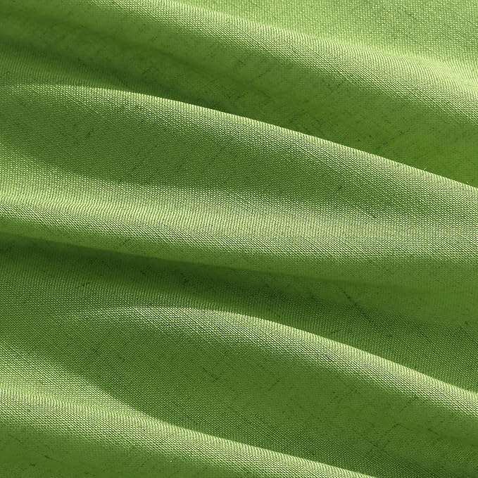 Nanspring Lime Green Linen Blend Light Filtering Back Tab Curtains 108 Inches - Image 5