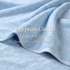 SUPERIOR Egyptian Cotton 6-Piece Towel Set, Bathroom Essentials, Towels for Bathroom, Apartment, Airbnb, Guest Bath, Face, Hand, Bath Towels, Washcloths, Absorbent, Fast Drying, Light Blue
