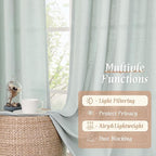 LAMIT 54 Inch Short Window Linen Curtains, Soft Faux Linen Light Filtering - Image 4