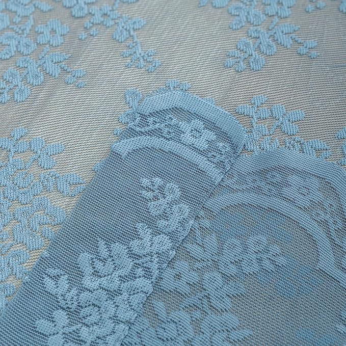 YJ YANJUN Vintage Lace Curtains 96 Inches Long-Victorian Floral Pattern Dusty - Image 6