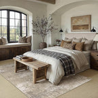 Beige Area Rug 8x10 Machine Washable Modern Abstract Living Room Carpet Non - Image 3