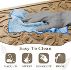 Boho Beige Floral Leaves Outdoor Indoor Entrance Doormats, Absorbent Durable - Image 8