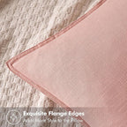 MIULEE Decorative Linen Pillow Covers 20x20 Inch Pink ​Boho Farmhouse​ ​Neutral - Image 2