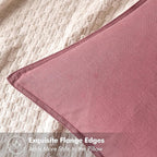 MIULEE Decorative Linen Euro Sham Pillow Covers 24x24 Cranberry Red ​Boho - Image 2