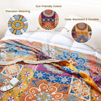 MSGKV Boho Throw Blanket for Bed 60"x80" 100% Cotton Couch Blanket Spring - Image 3