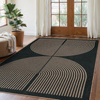 Lahome Modern Rainbow Easy Jute Carpet, Washable 5x7 Area Rugs by Lahome