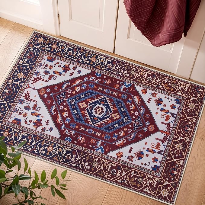 SERISSA Boho Rugs for Entryway, 2x3 Washable Non-Slip Rug Small Area Rug by SERISSAHomeDecorCollection