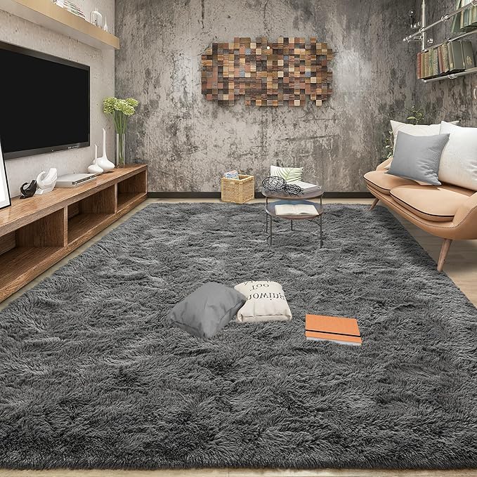 Tepook Fluffy Large Rugs for Living Room, Shag Area Rug 6x9 Soft Carpet for by Tepook