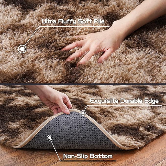 Pionblank Super Fluffy Brown Rug - Image 7