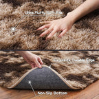 Pionblank Large Area Rug for Living Room 10x14, Fuzzy Modern Shag Rug Brown - Image 8