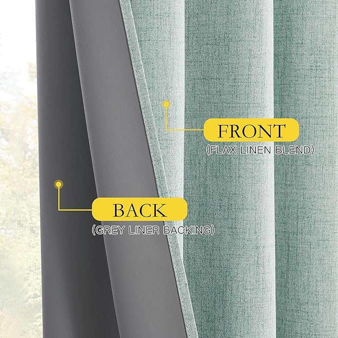 NICETOWN 100% Absolutely Blackout Linen Curtains - Image 7