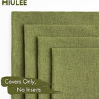 MIULEE Pack of 4 Decorative Throw Pillow Covers Linen Waterproof Pillow Covers - Image 5
