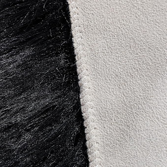 linmopm Faux Fur Rug Sheepskin Shag Fluffy Fuzzy Black 3x4 ft Rugs - Image 6